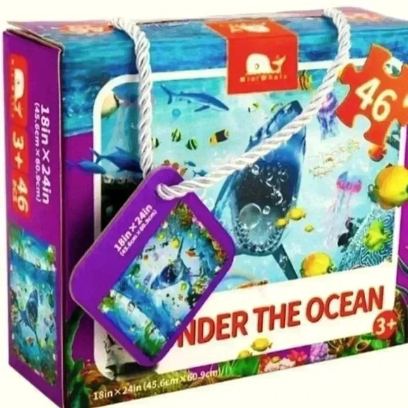 46 piece glow in the dark shark puzzle - Picture 1 of 3